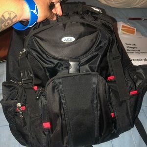 G.H. Bass & Co backpack black and red very nice